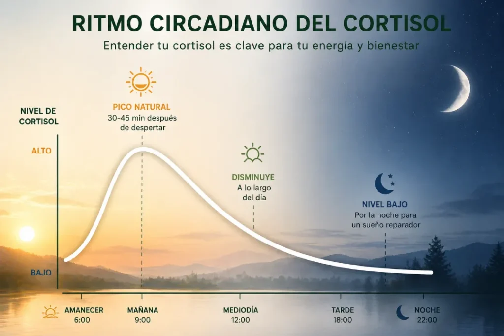 ritmo circadiano cortisol grafico natural
