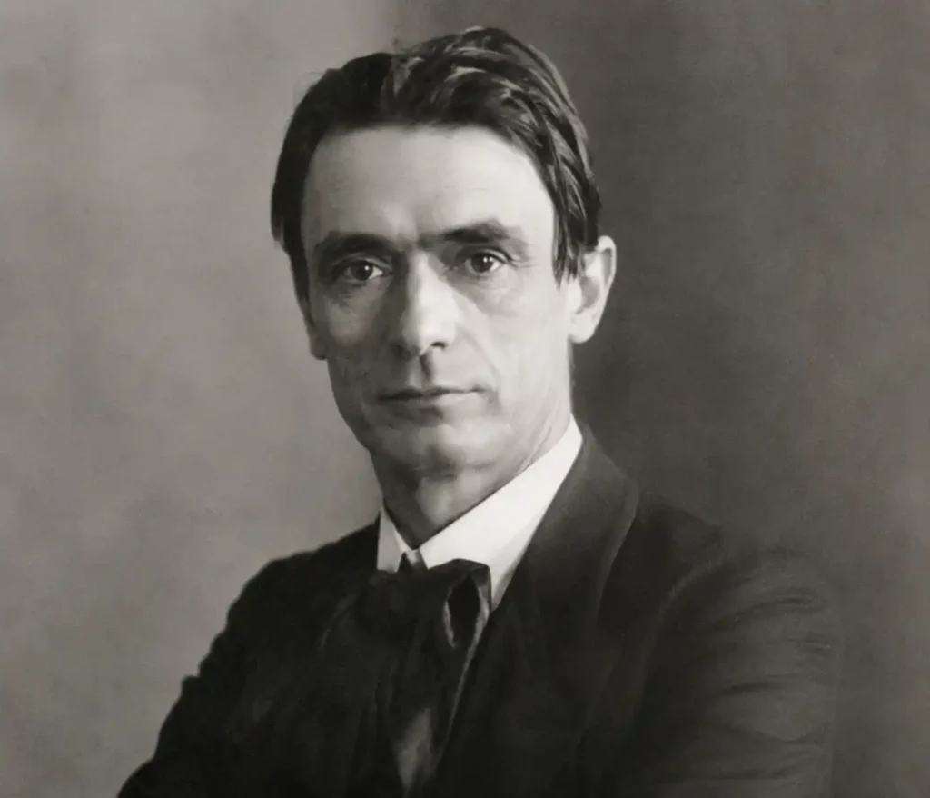 retrato de Rudolf Steiner en blanco y negro