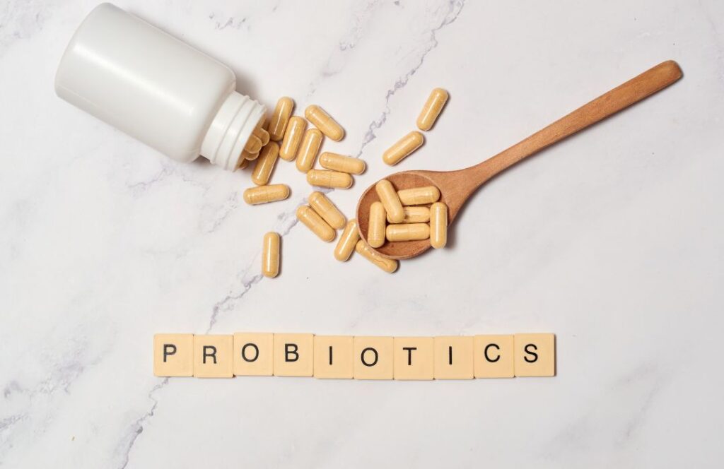 bottle with probiotics on a table rich result on google SERP