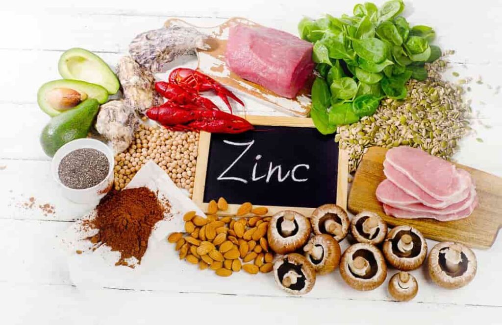 table full of foods that contains Zinc